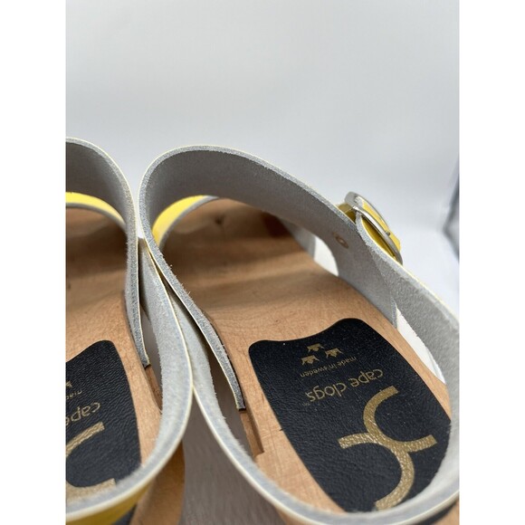 Cape Clogs Sweden Hedda Yellow Patent Wood Sole Sandals Women's Size 36 - Picture 7 of 11